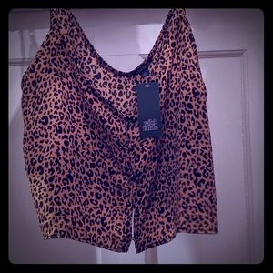 Animal print swing crop top